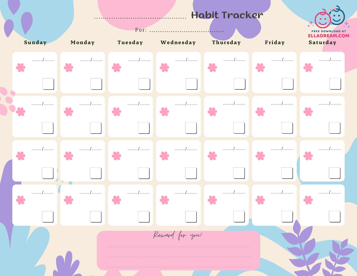 Fill-in-the-Blank Habit Tracker Free Download