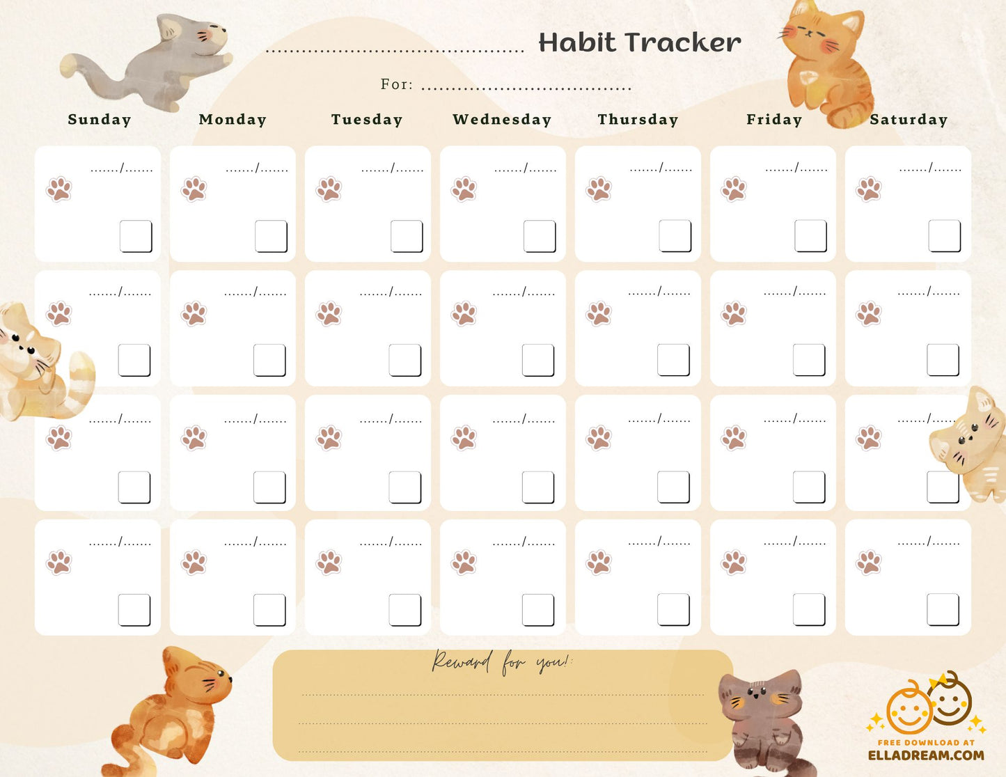 Fill-in-the-Blank Habit Tracker Free Download