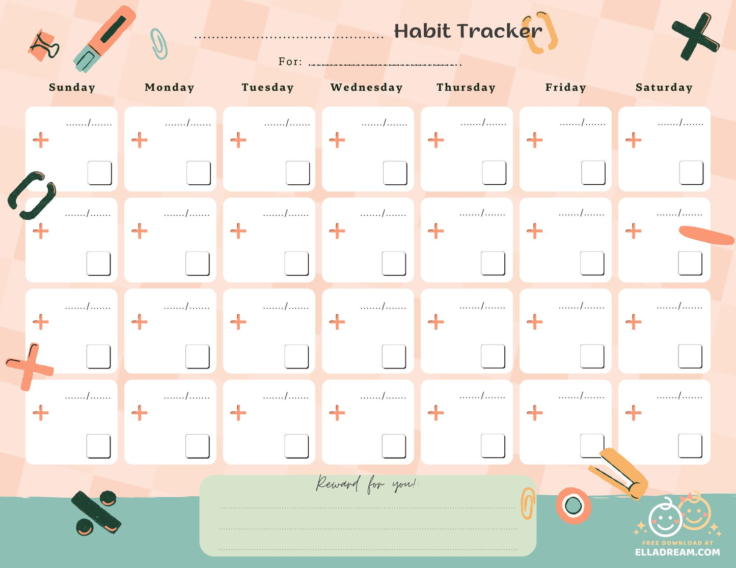 Fill-in-the-Blank Habit Tracker Free Download