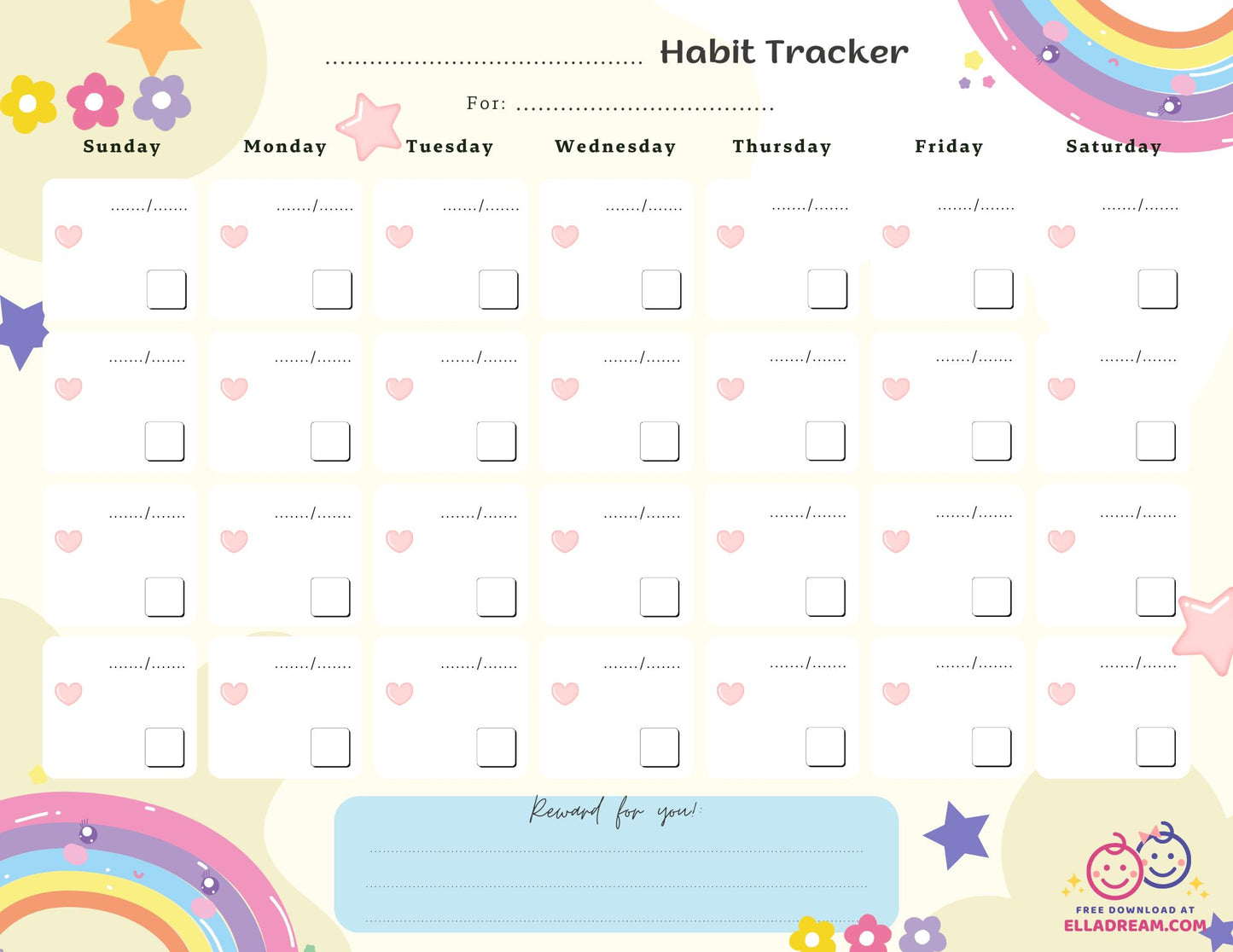 Fill-in-the-Blank Habit Tracker Free Download