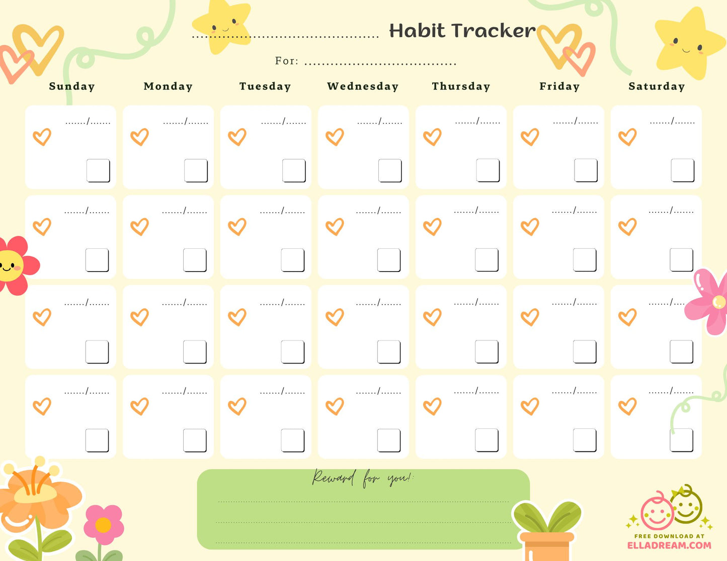 Fill-in-the-Blank Habit Tracker Free Download