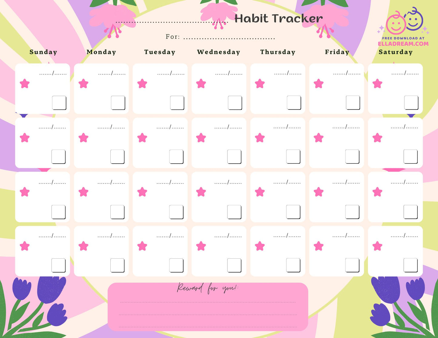 Fill-in-the-Blank Habit Tracker Free Download