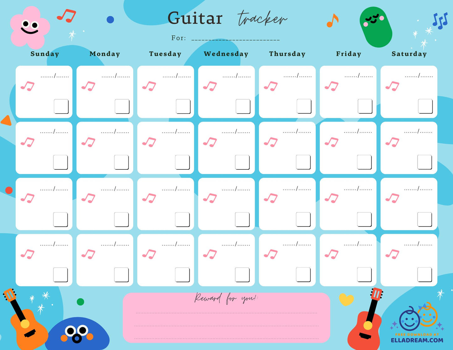 Guitar Practice Habit Tracker Free Download