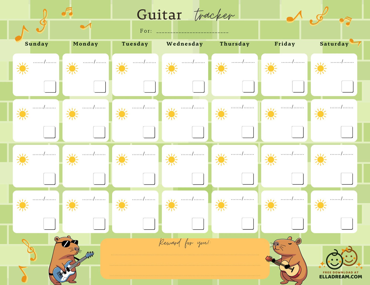 Guitar Practice Habit Tracker Free Download