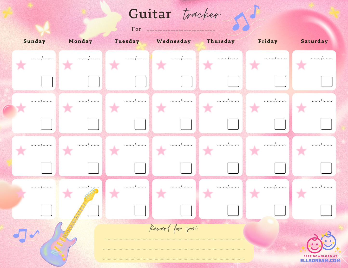 Guitar Practice Habit Tracker Free Download