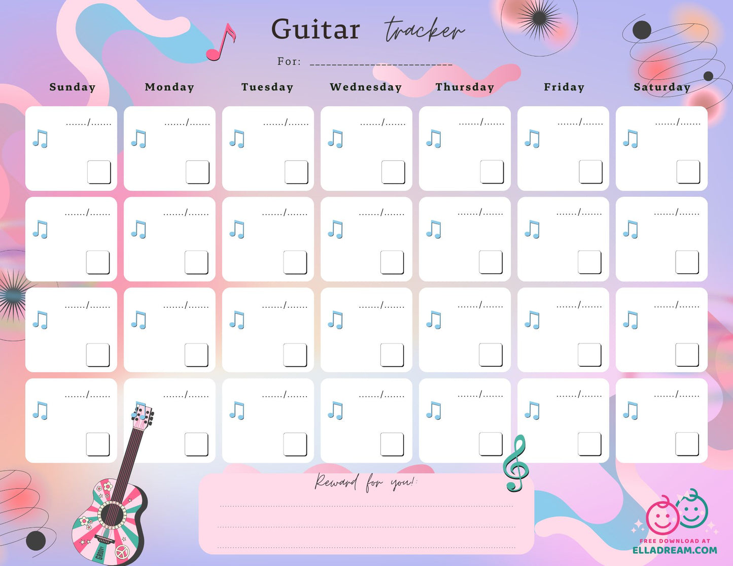Guitar Practice Habit Tracker Free Download