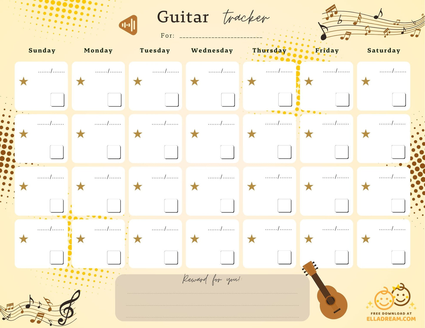 Guitar Practice Habit Tracker Free Download