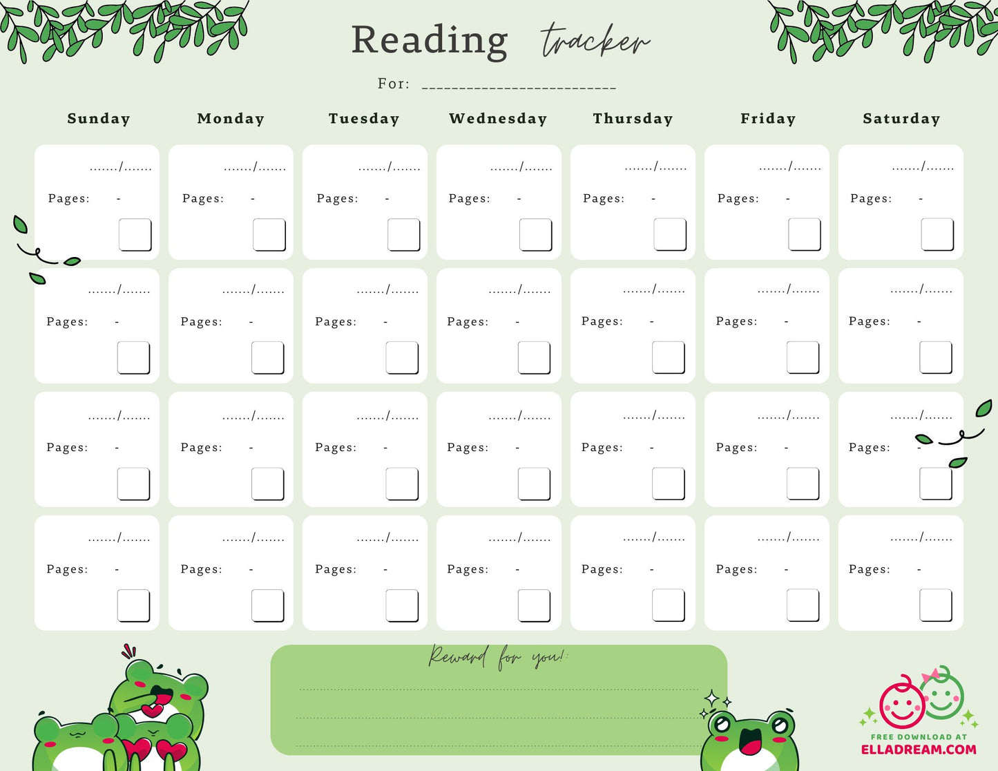 Reading Habit Tracker Free Download