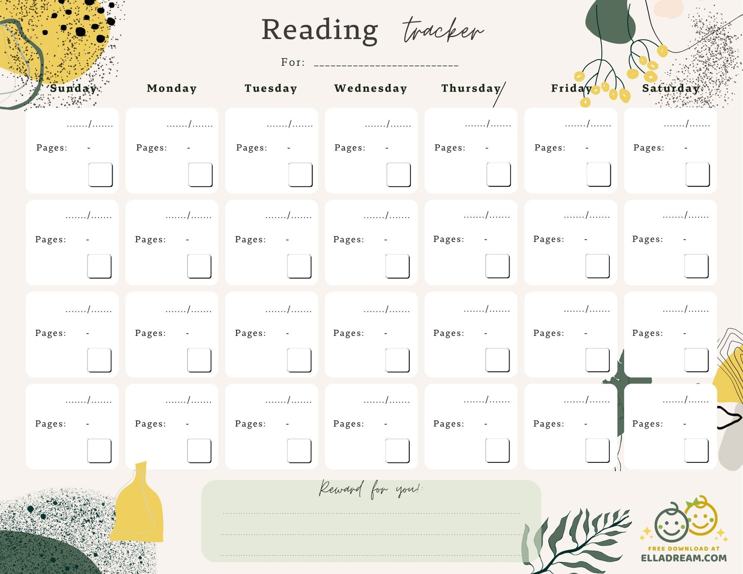 Reading Habit Tracker Free Download