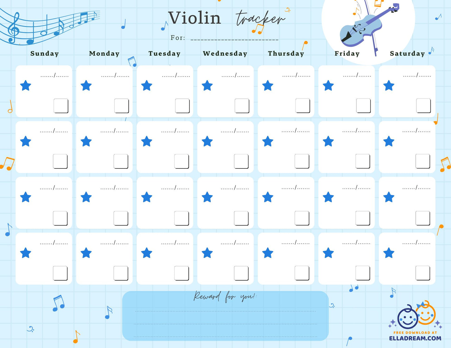Violin Practice Habit Tracker Free Download