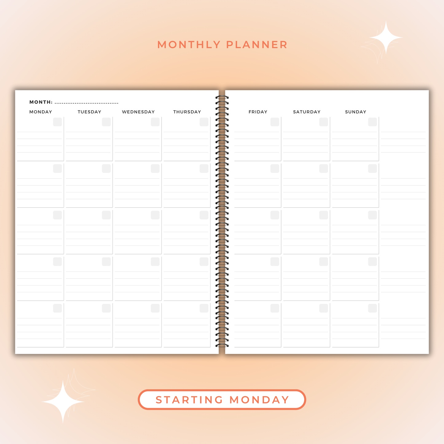 FLOWERS 7 DAY PLANNER AND APPOINTMENT BOOK_BLACK AND WHITE