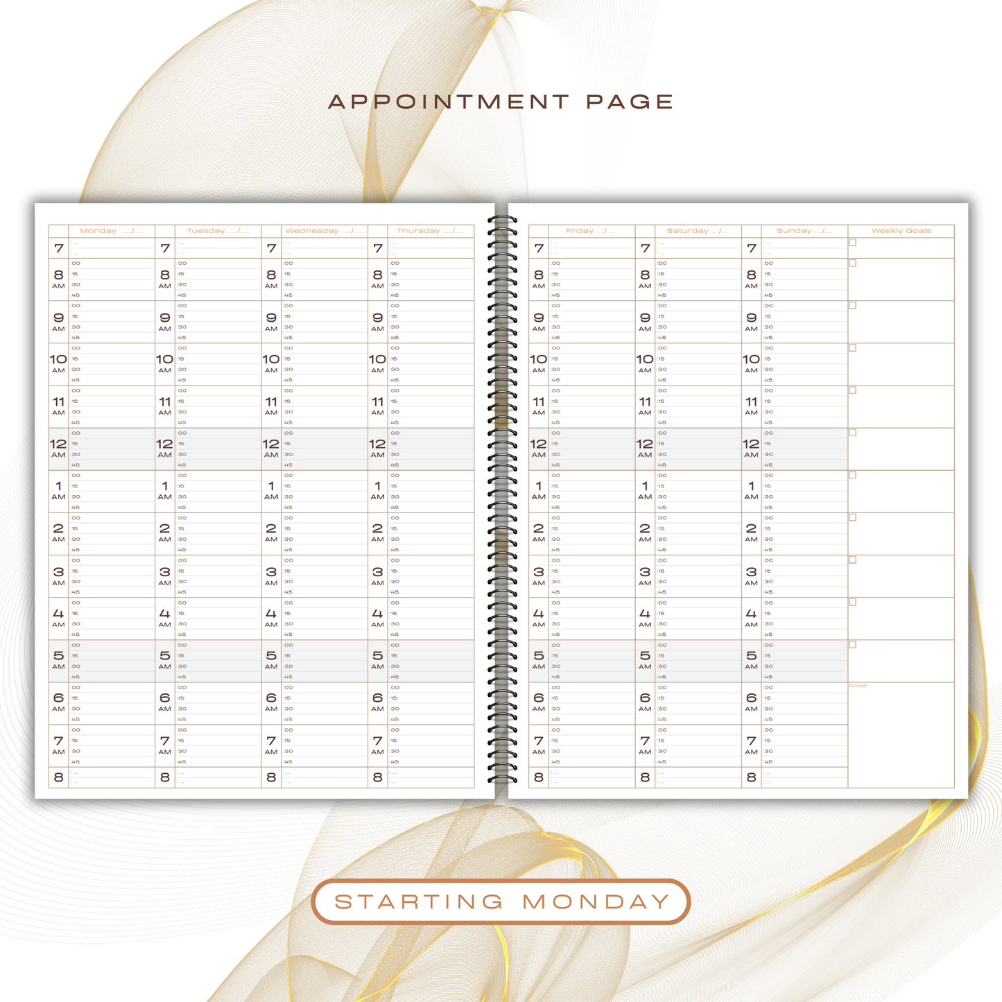 7 DAY PLANNER & APPOINTMENT BOOK