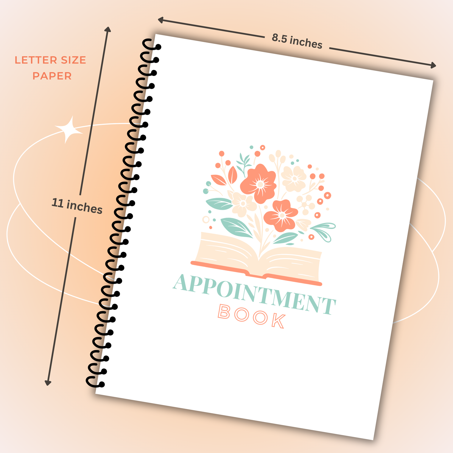 FLOWERS 7 DAY PLANNER AND APPOINTMENT BOOK_BLACK AND WHITE