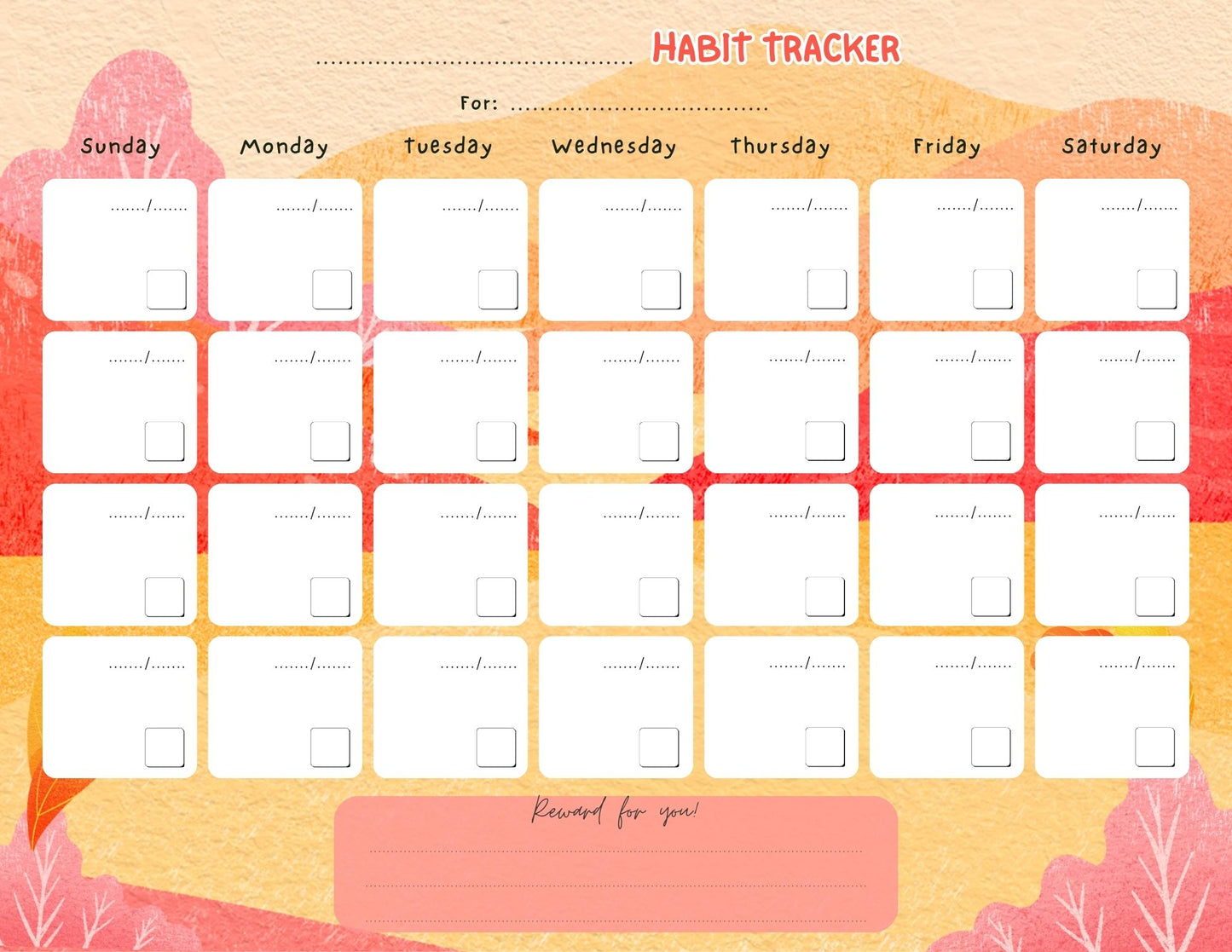 Fill-in-the-Blank Habit Tracker Free Download_Collection 2