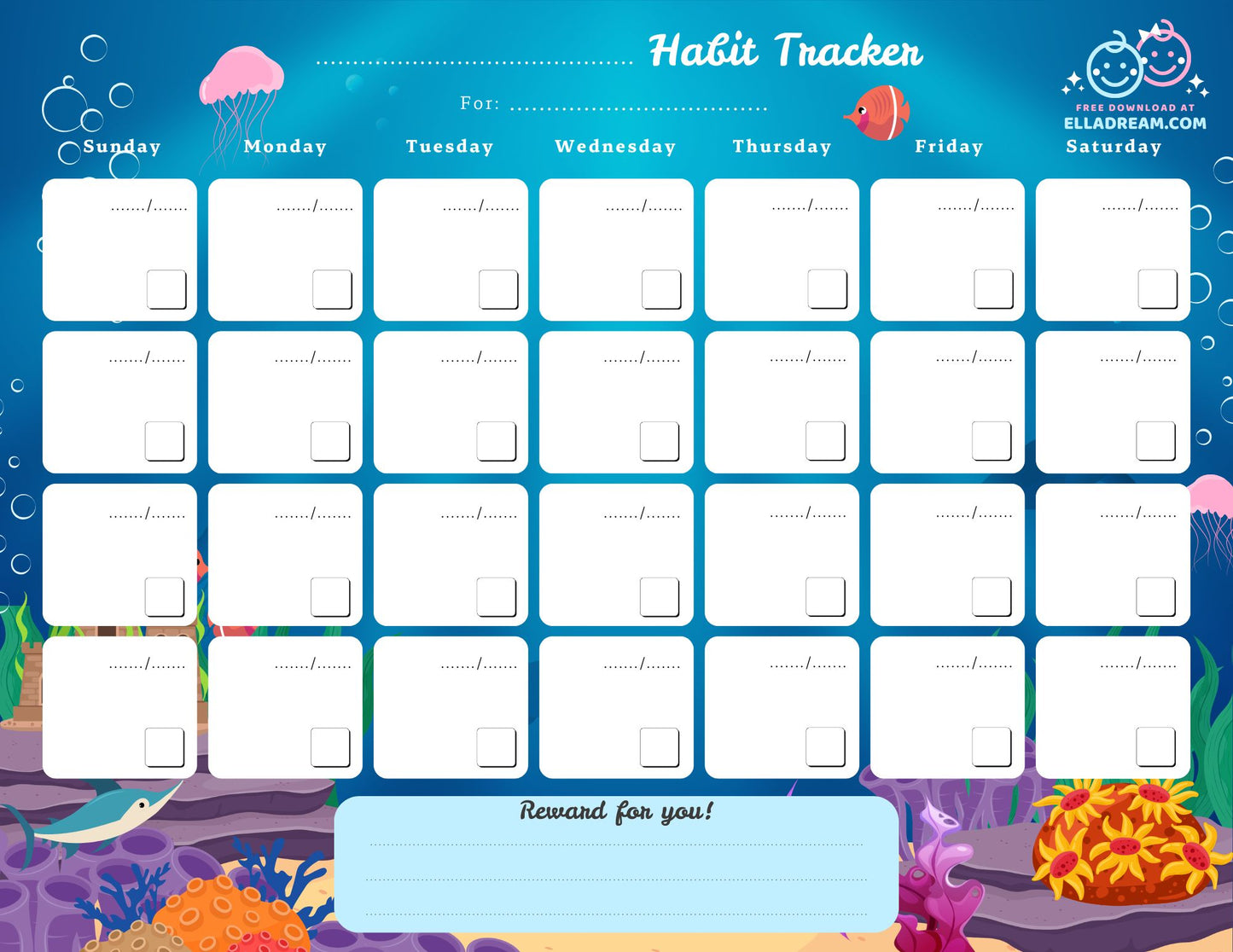 Fill-in-the-Blank Habit Tracker Free Download_Collection 2