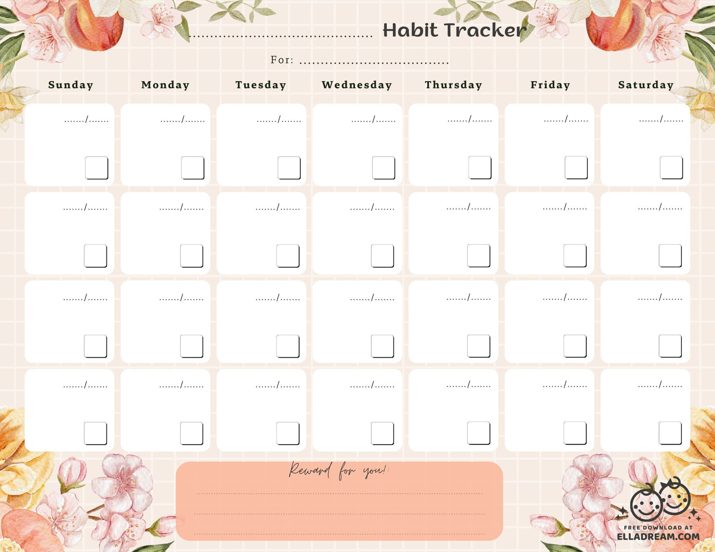 Fill-in-the-Blank Habit Tracker Free Download_Collection 1