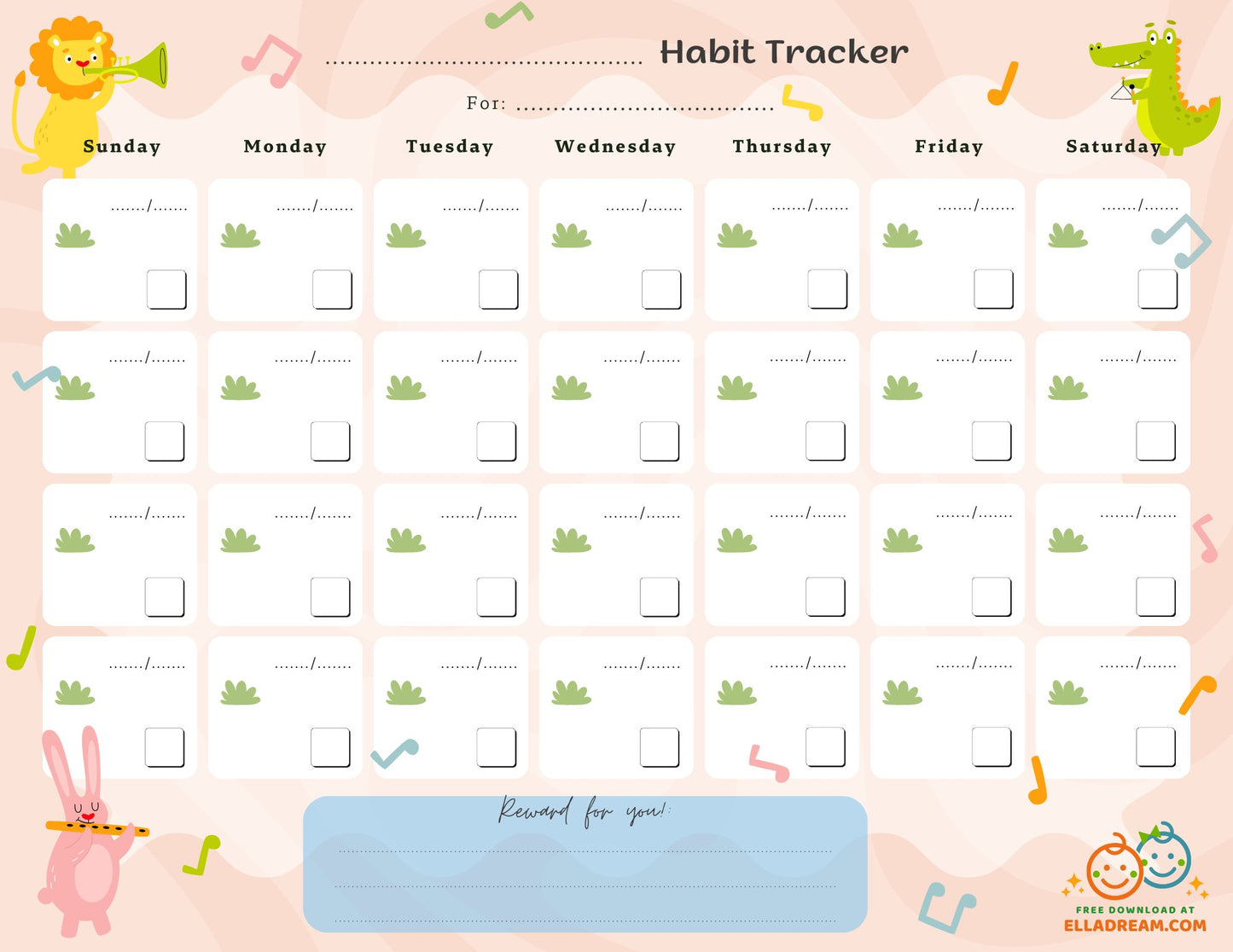 Fill-in-the-Blank Habit Tracker Free Download