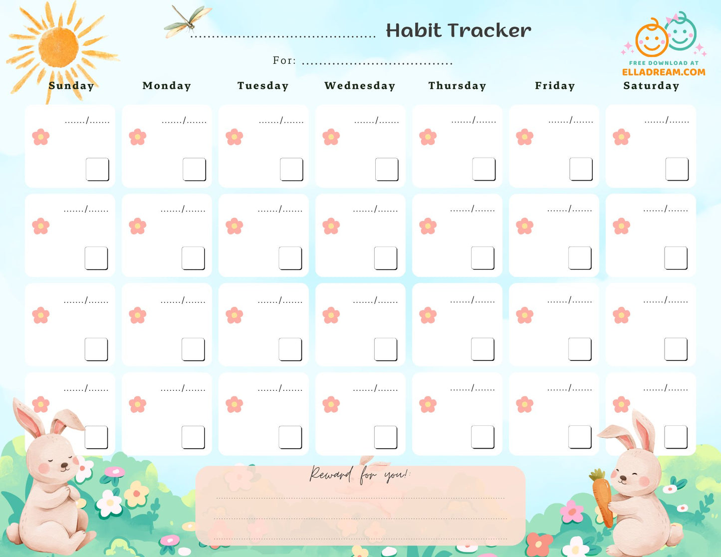 Fill-in-the-Blank Habit Tracker Free Download