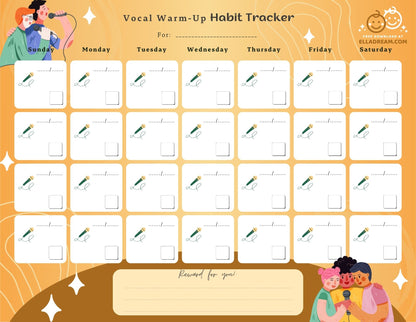 Daily Vocal Warm-up Habit Tracker Free Download_Collection 1