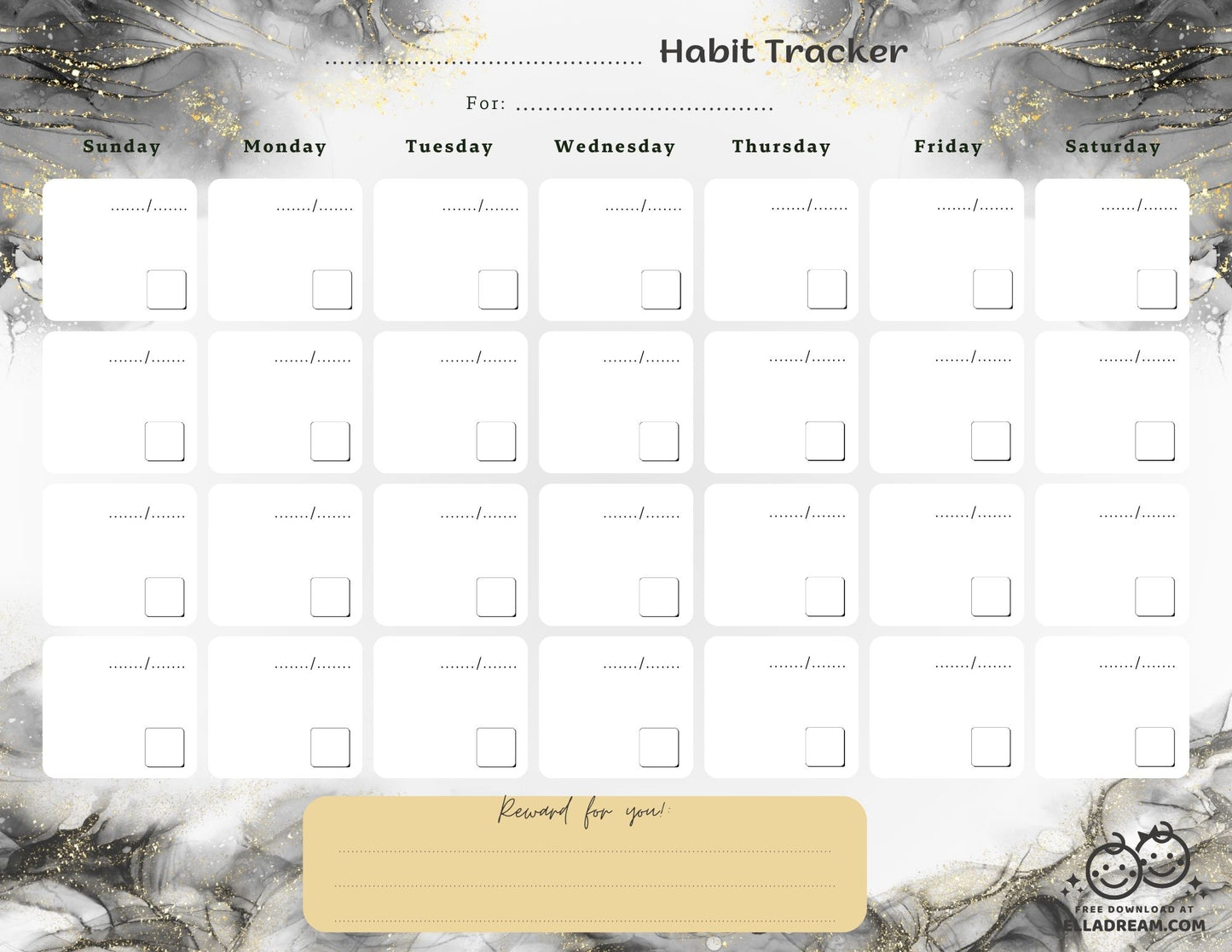 Fill-in-the-Blank Habit Tracker Free Download_Collection 1