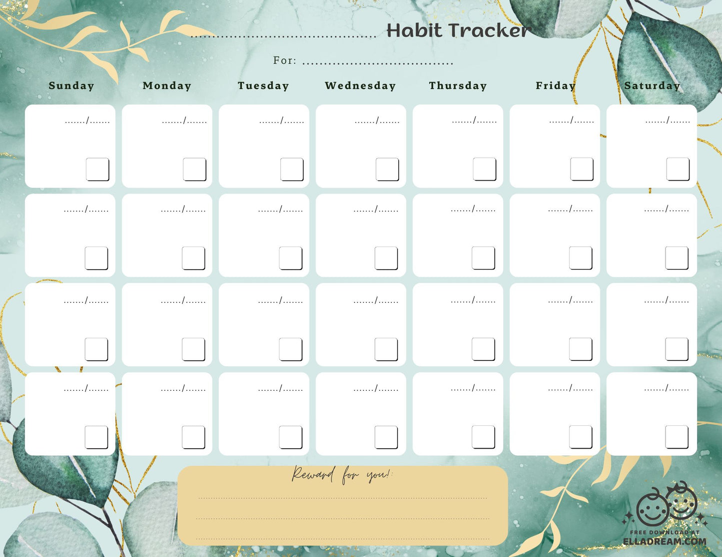Fill-in-the-Blank Habit Tracker Free Download_Collection 1