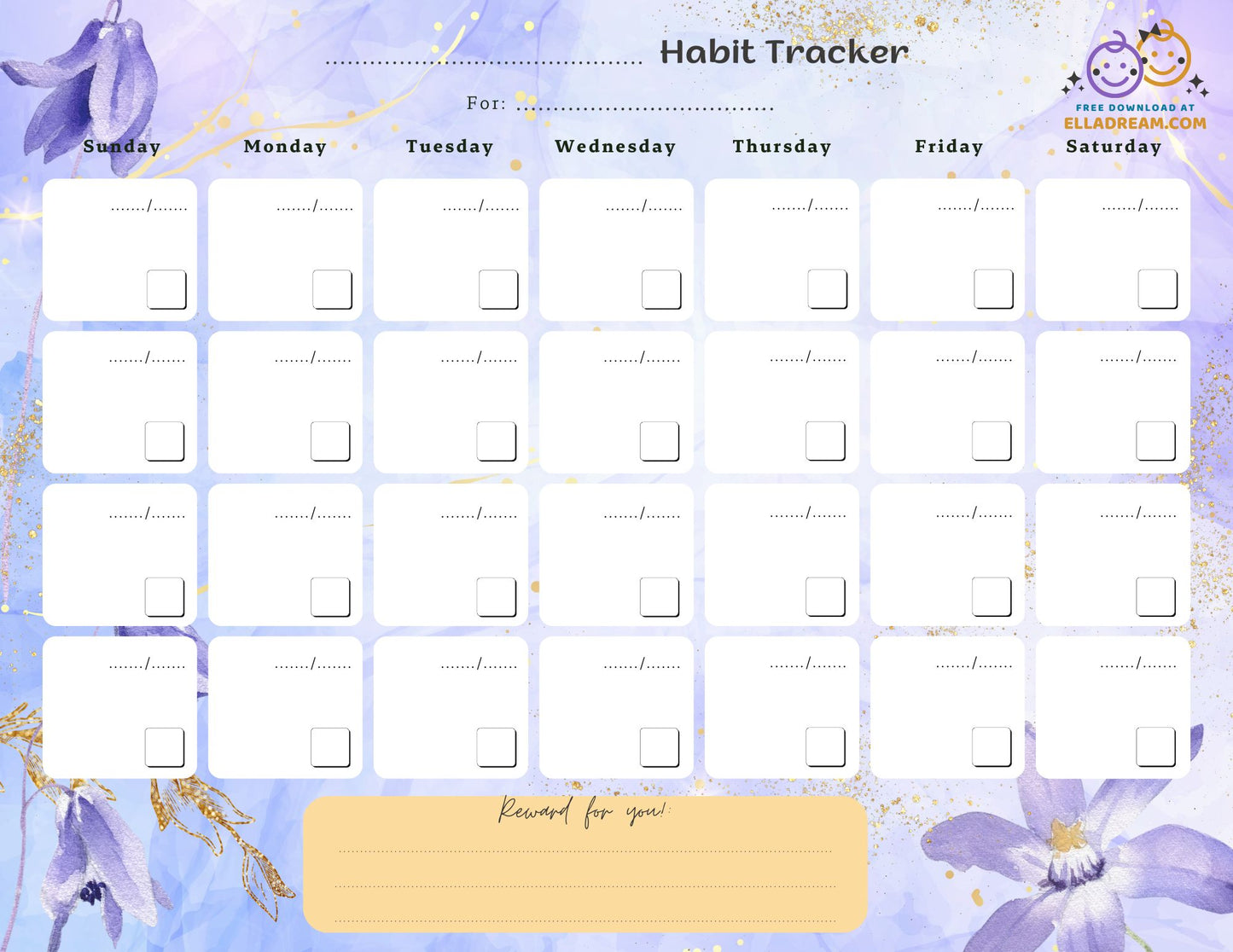 Fill-in-the-Blank Habit Tracker Free Download_Collection 1