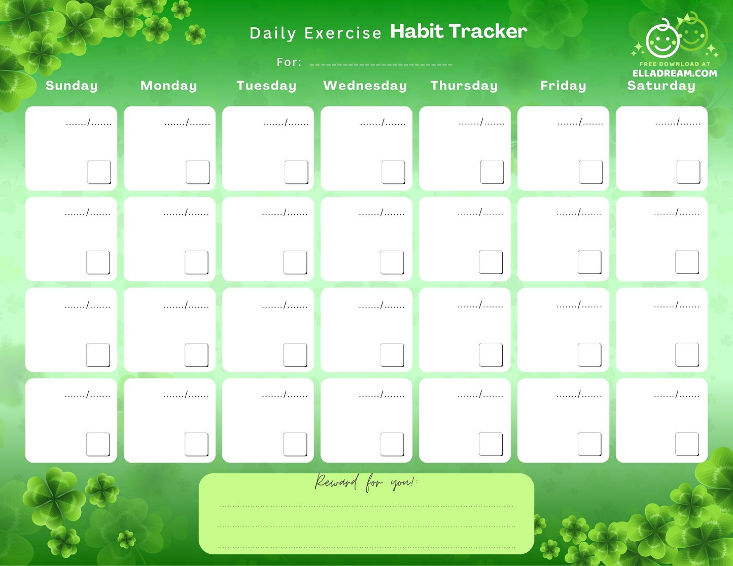 Fill-in-the-Blank Habit Tracker Free Download_Collection 2