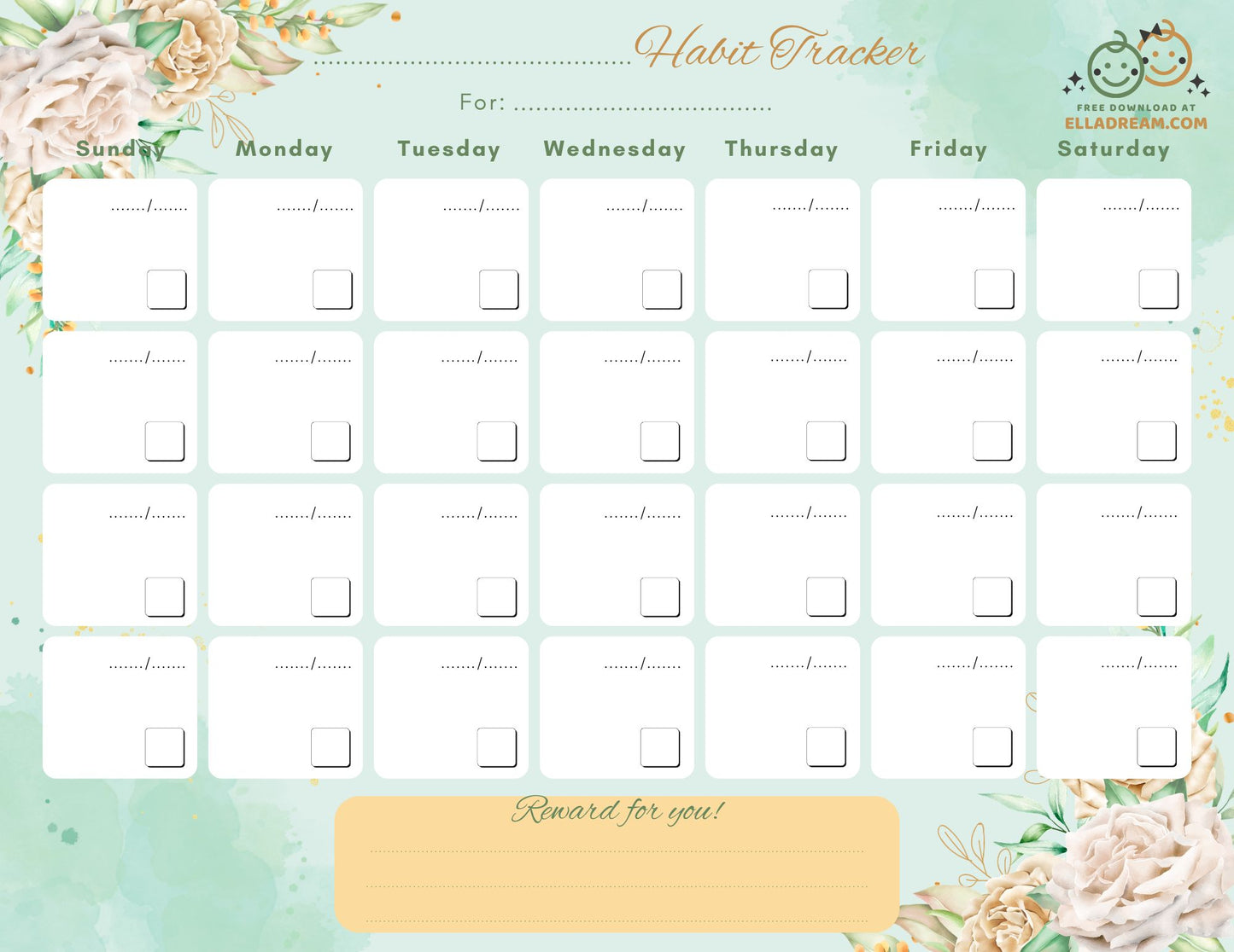 Fill-in-the-Blank Habit Tracker Free Download_Collection 2