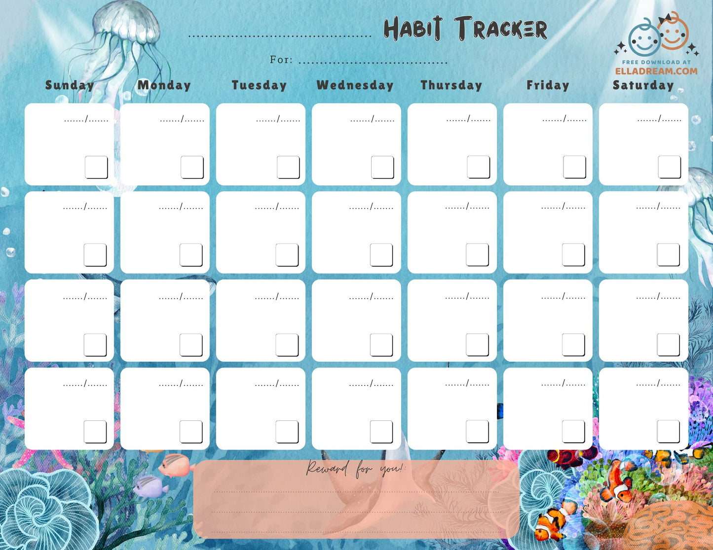 Fill-in-the-Blank Habit Tracker Free Download_Collection 2