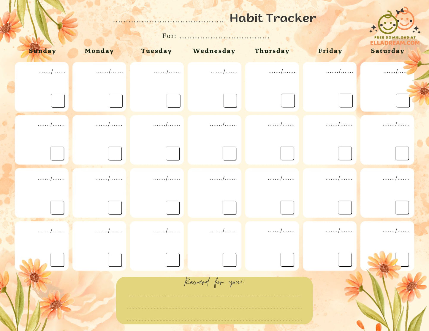 Fill-in-the-Blank Habit Tracker Free Download_Collection 1