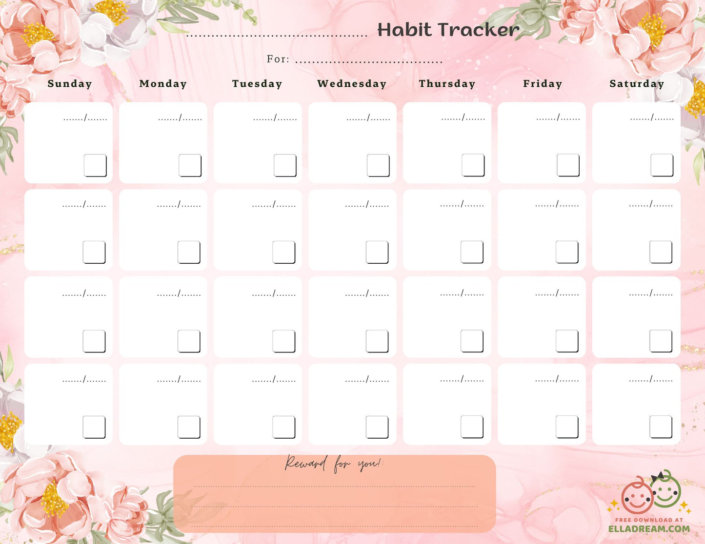Fill-in-the-Blank Habit Tracker Free Download_Collection 1