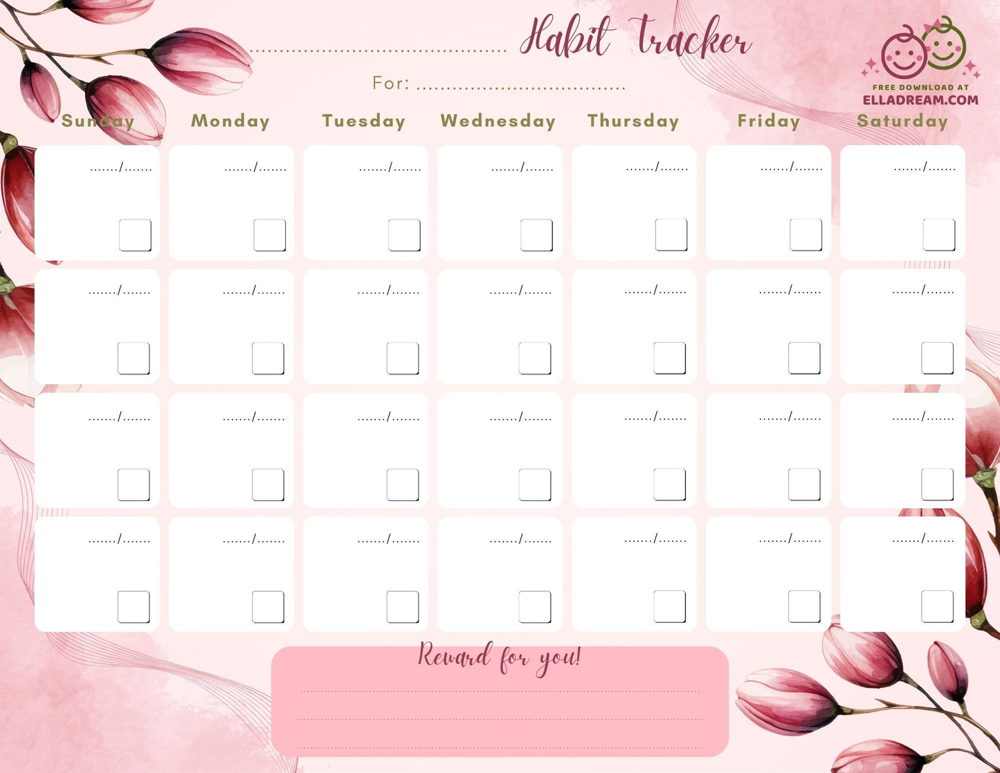 Fill-in-the-Blank Habit Tracker Free Download_Collection 2