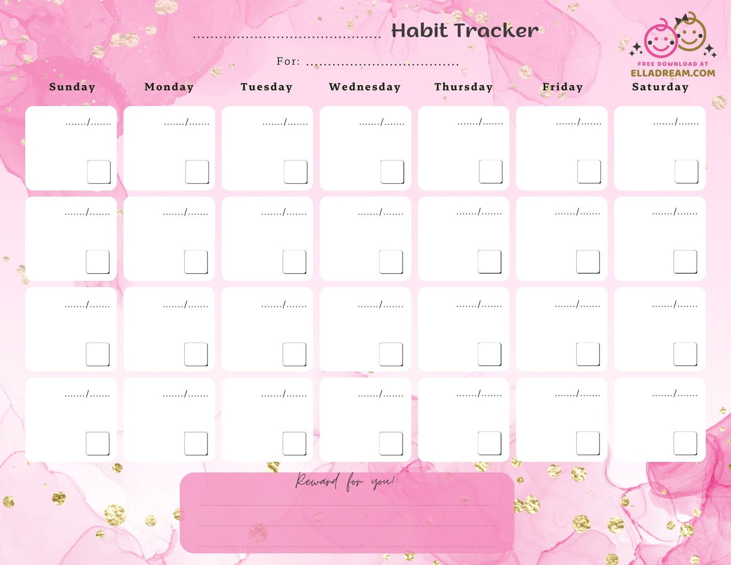 Fill-in-the-Blank Habit Tracker Free Download_Collection 1