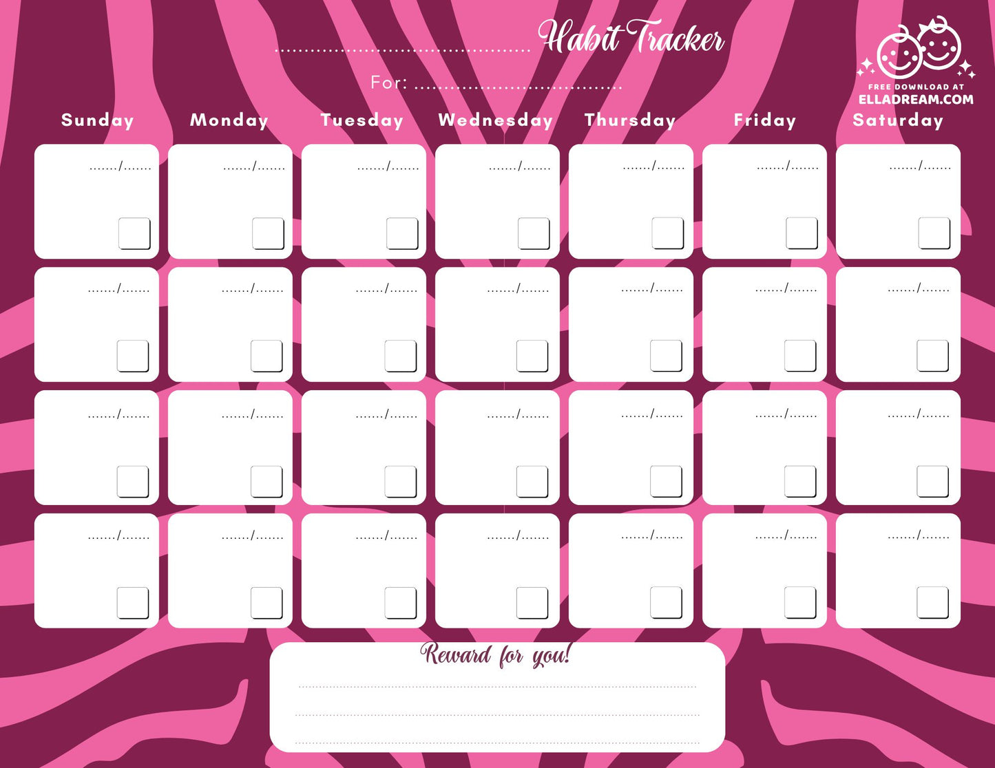 Fill-in-the-Blank Habit Tracker Free Download_Collection 2