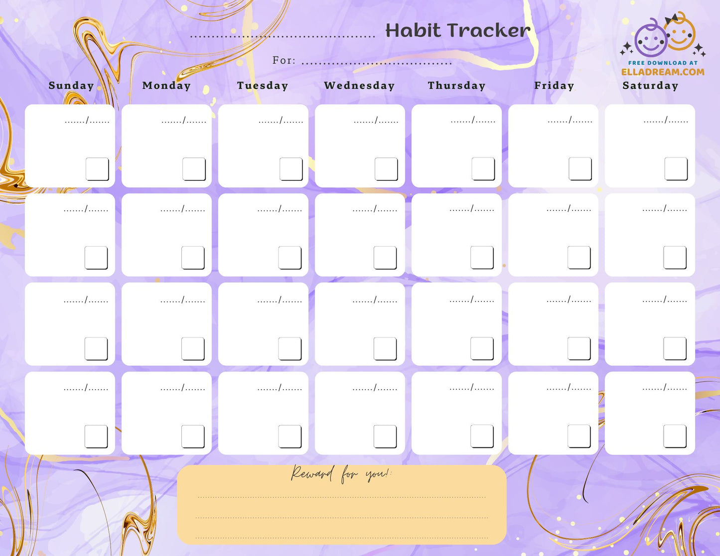 Fill-in-the-Blank Habit Tracker Free Download_Collection 1