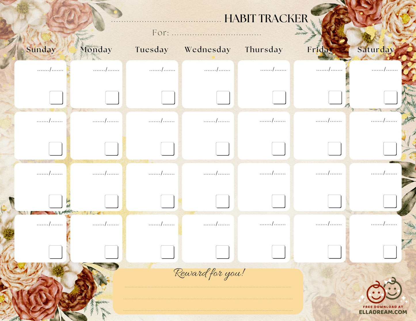 Fill-in-the-Blank Habit Tracker Free Download_Collection 2
