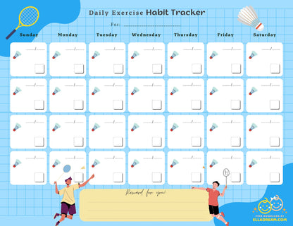 Daily Exercise Habit Tracker Free Download