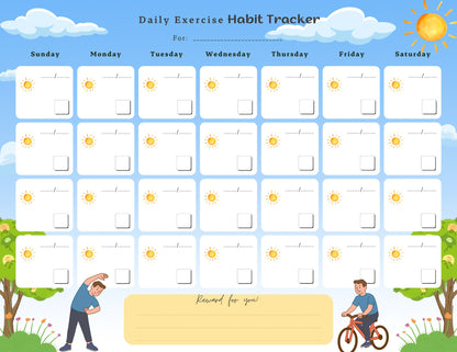 Daily Exercise Habit Tracker Free Download_Collection 1