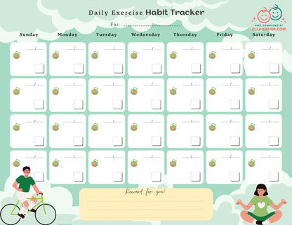 Daily Exercise Habit Tracker Free Download