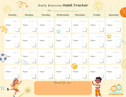 Daily Exercise Habit Tracker Free Download