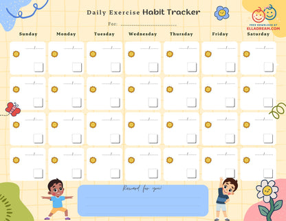 Daily Exercise Habit Tracker Free Download