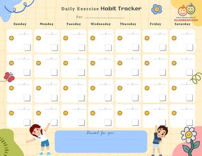 Daily Exercise Habit Tracker Free Download_Collection 1
