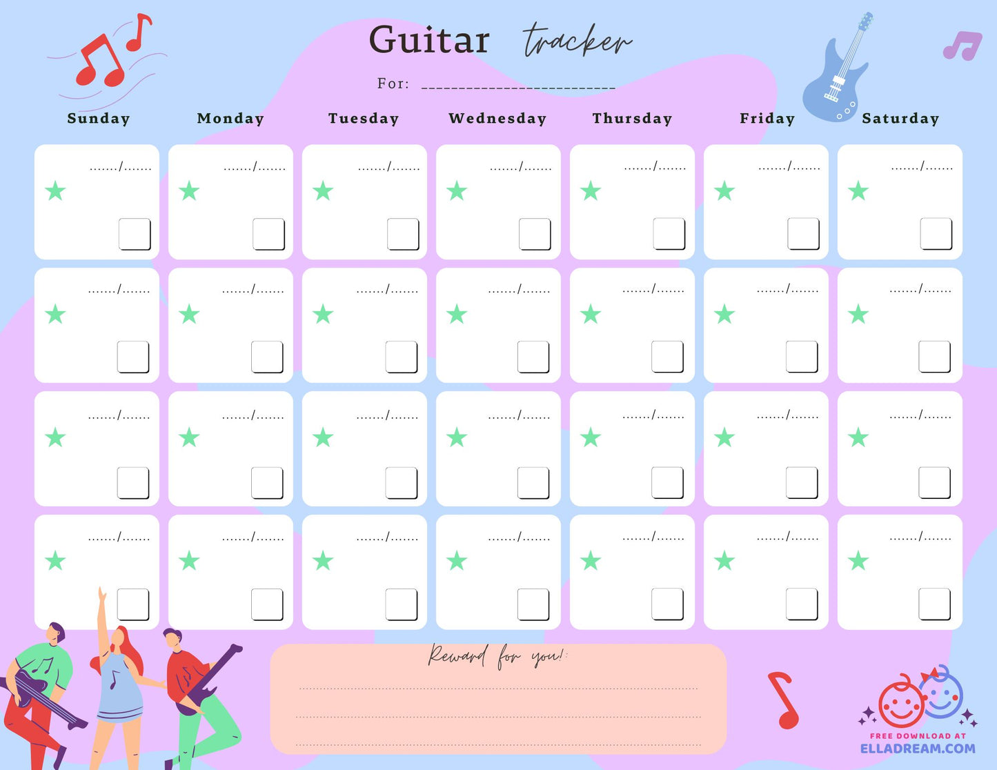 Guitar Practice Habit Tracker Free Download