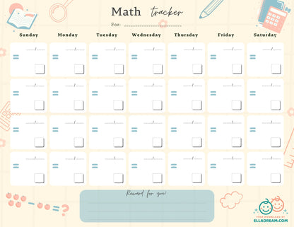 Daily Math Habit Tracker Free Download