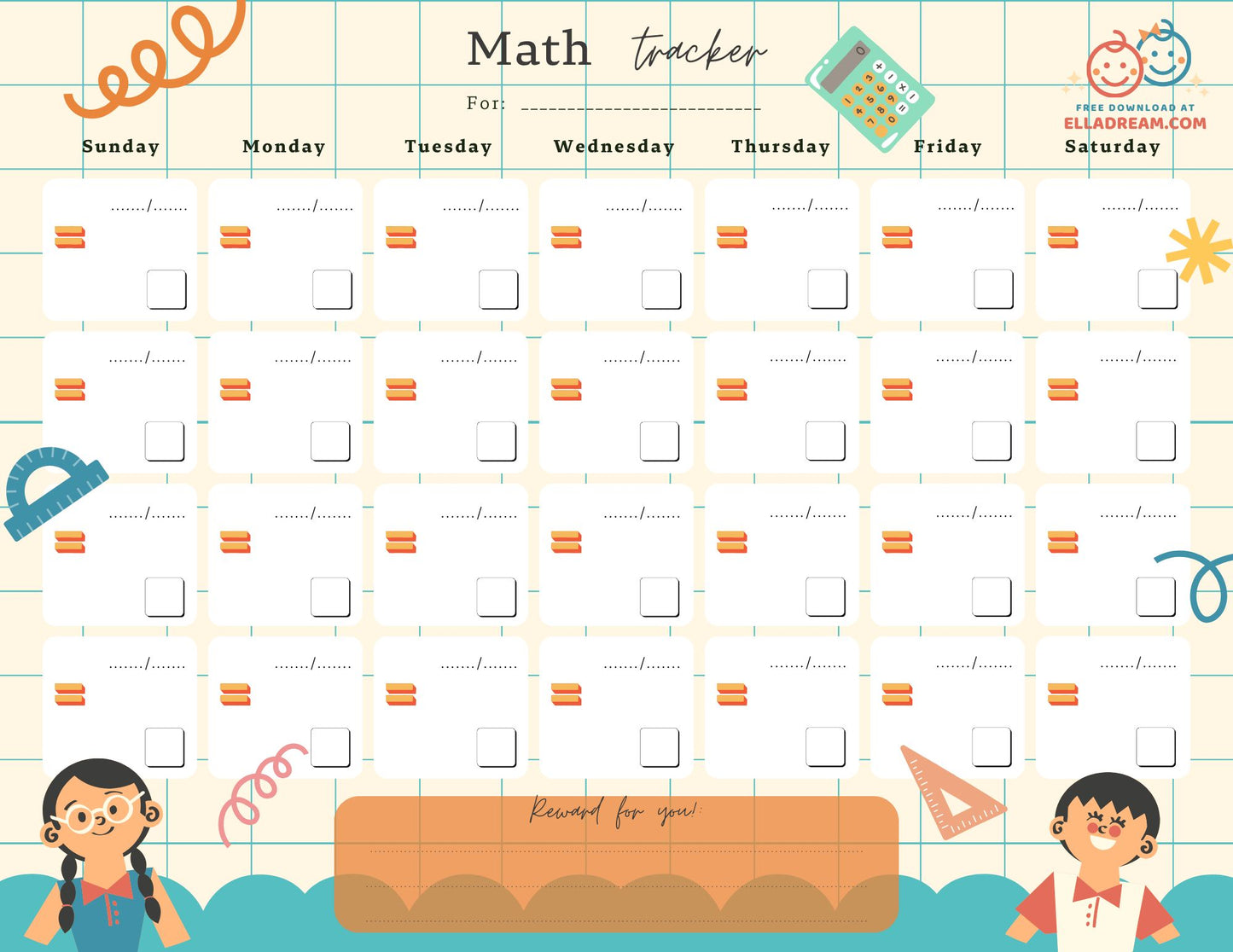 Math Practice Habit Tracker Free Download