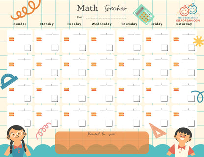 Math Practice Habit Tracker Free Download