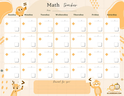 Daily Math Habit Tracker Free Download