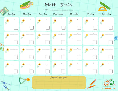 Daily Math Habit Tracker Free Download