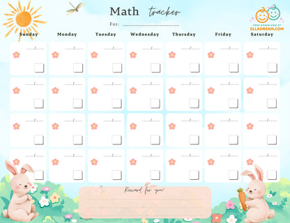 Daily Math Habit Tracker Free Download