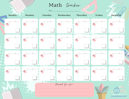Math Practice Habit Tracker Free Download_Collection 1